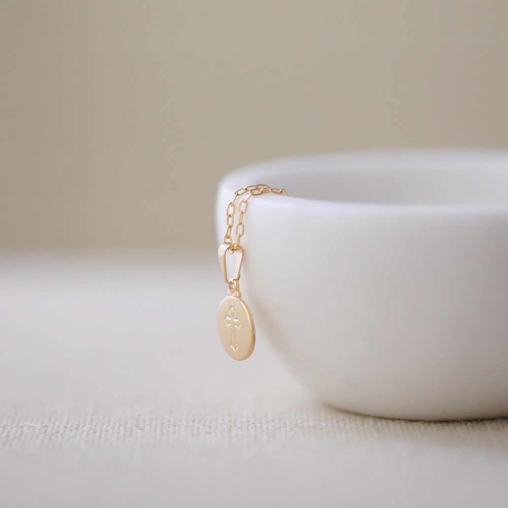 Petite Cross Necklace | 18k Gold Filled - Picture 2 of 7